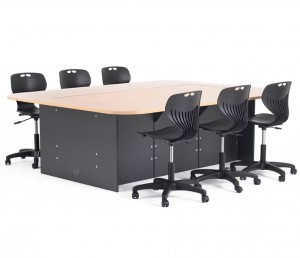 ICT table with concealed hardware