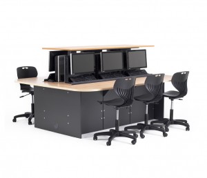 ICT table with concealed hardware